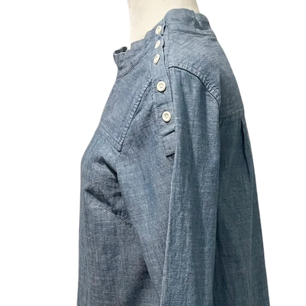 J. Crew High-Low Hem Denim Top